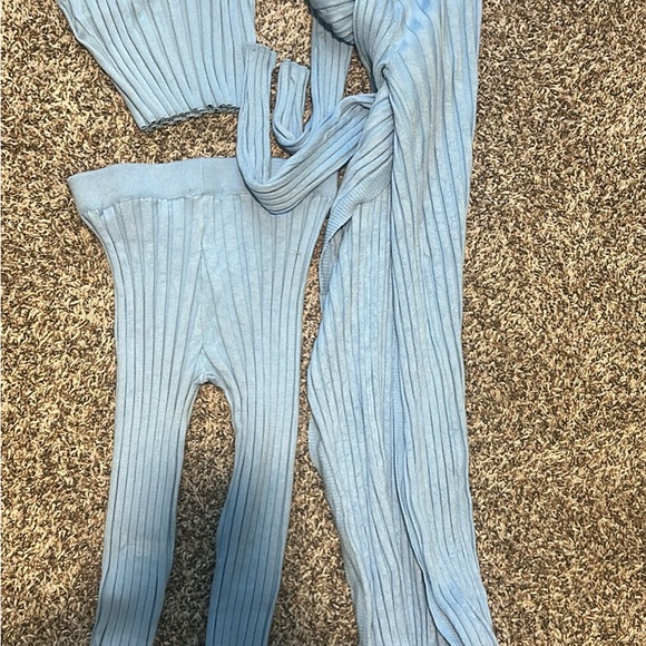 Light Blue Ribbed Knit Set - Picture 1 of 2